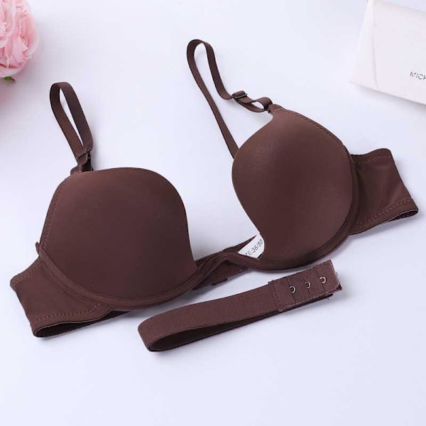 Push Up Bralette Topp BH Undertøy Dame Dyp U Ultra Lav Ryggløs Bryst Multi-bruk Brudekjole Åpen Rygg Enkel BH Black 80B