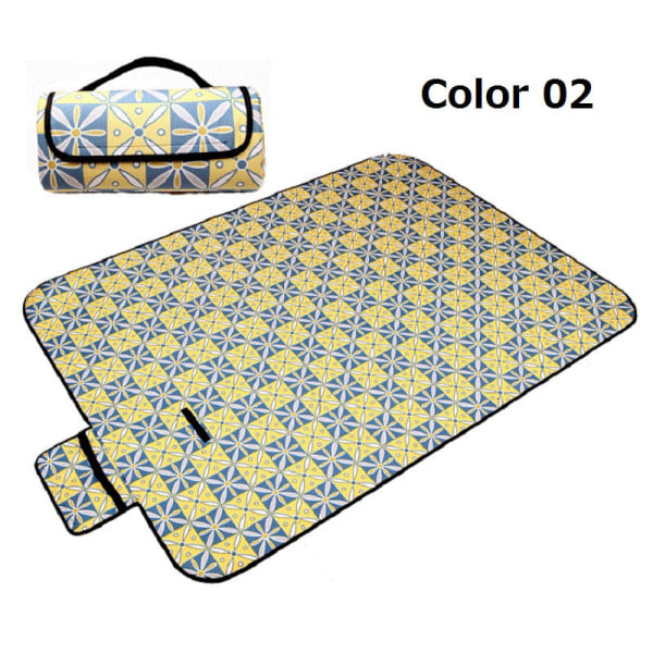 Bärbar Hopfällbar Picknickmatta Utomhus Campingmatta Nationell Stil Tryckt Tjockare Fuktsäker Pad Strandfilt Baby Turistmatta Color 17 150x100cm
