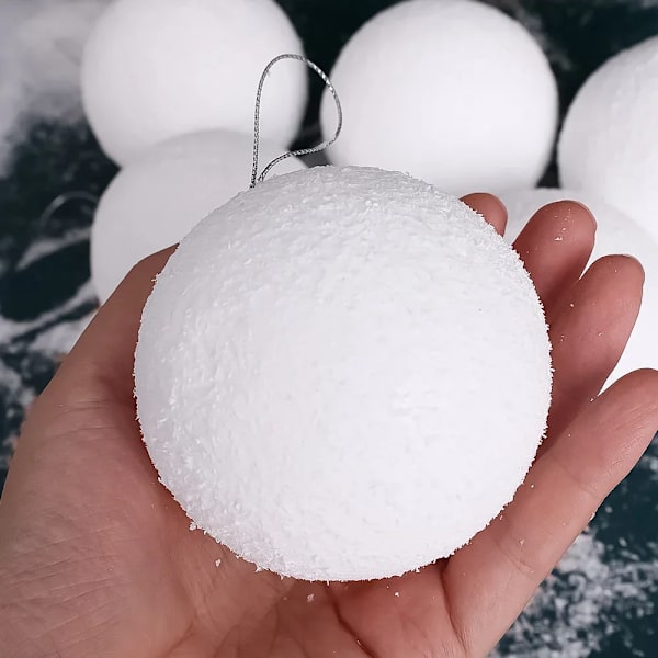 Valkoiset vaahtomuoviset joulupallokoristeet joulukuusen riippuvaan pallokoristeeseen loma Uusi vuosi Hääjuhlat Kodin sisustustarvikkeet A- 4CM- 6PCS As picture