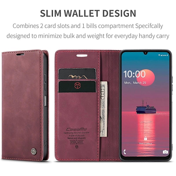 CaseMe 013 Multifunktionellt Horisontellt Flip Läder Telefonfodral Red For Samsung Galaxy A06