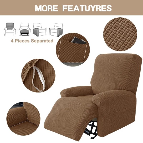 Delad Design Fåtöljöverdrag Relax Allomfattande Massage Lounger Enkel Soffa Överdrag för Vardagsrum Fåtöljöverdrag A7 Recliner Cover