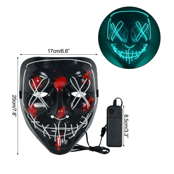 Cosmask Halloween Neon Maske Led Maske Masque Maskerade Festmasker Lysende Selvlysende Sjove Masker Cosplay Kostume Tilbehør M01