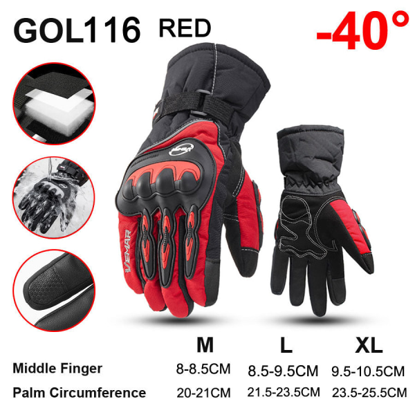 100% Vandtætte Cykelhandsker Vinter Herre Sports Full Finger Termiske Cykel Motorcykel Scooter MTB Landevejscykel Handsker GOL115 BLA XL