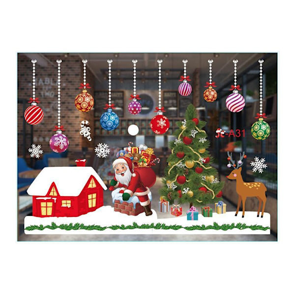 Jul Fönsterdekorationer God Jul Dekorationer För Hemmet Jul Väggdekor Barnrum Väggdekaler Nyår 4
