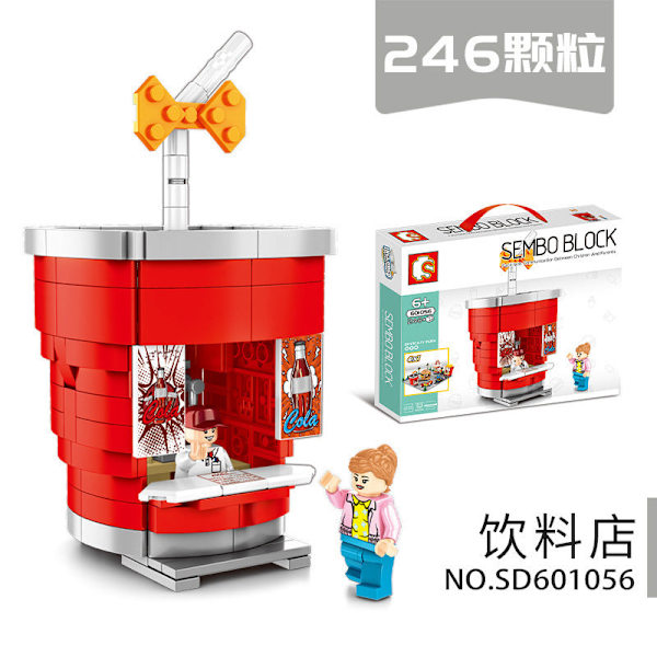 Mini Partikel Byggeklodser Model Bygadeudsigt Hamburger Drikkevarebutik Model Byggeklodser Legetøjssæt Børn Fødselsdag Julegave 601057Ice cream store