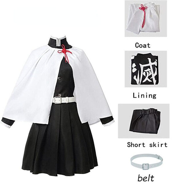 Aikuisten lasten Demon Slayer Kimetsu No Yaiba Anime Kimono Kanroji Mitsuri Cosplay -asu Kisatsutai Seksikkäät naisten Halloween-vaatteet Full Set 4 M