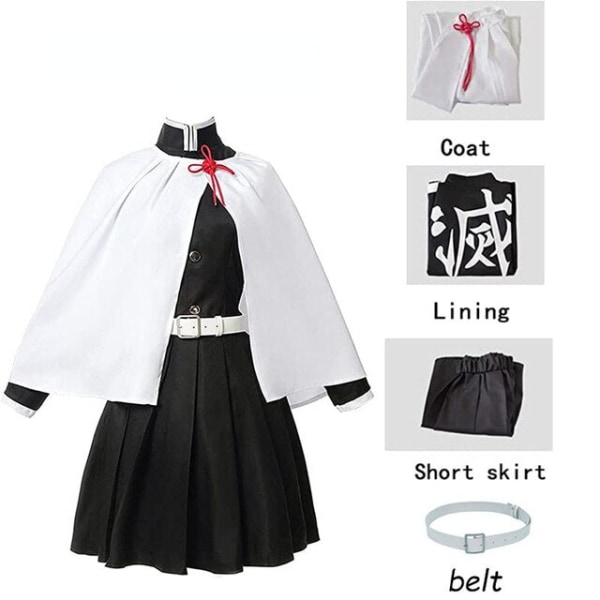 Aikuisten lasten Demon Slayer Kimetsu No Yaiba Anime Kimono Kanroji Mitsuri Cosplay -asu Kisatsutai Seksikkäät naisten Halloween-vaatteet Full Set and Wig 4 150cm