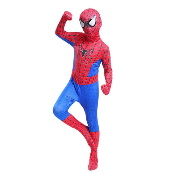 Spiderman Miles Morales Cosplay Kostym Zentai Bodysuit Anime Superhjälte Kostym Jumpsuit för barn Spandex Halloween Cosplay Style 2 130