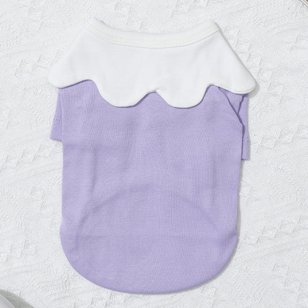 Kevät- ja syyslemmikkivaatteet kukkakauluksella, kissan vaatteet Purple XL