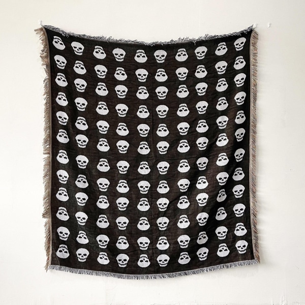 Mystical Eyes -kuvioinen kudottu heittopeitto, seinämatto, sohvanpeitto, makuuhuoneen sisustus, tupsulanka-peitto, suuri heittopeitto, kuvakudos, piknikmatto c 130x150cm