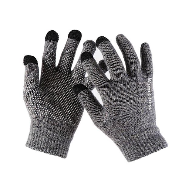 2023 Elastiska Fullfingerhandskar Varma Tjocka Cykelkörningsmode Dam Herr Vinter Varma Stickade Yllehandskar Utomhus A-4 One Size