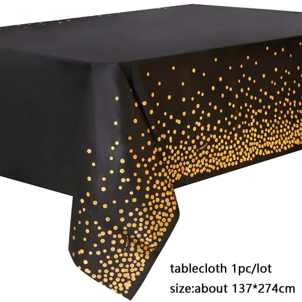 137*274cm Rose Gold Bordsduk Guld/silver Dot cover för vuxna Grattis på födelsedagen Festtillbehör Bröllopsdekorationer 137x274cm tablecloth2