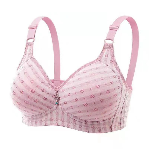 Push Up BH för Dam Tryckt Justerbar BH Damunderkläder Plus Storlek Rose red 36/80C