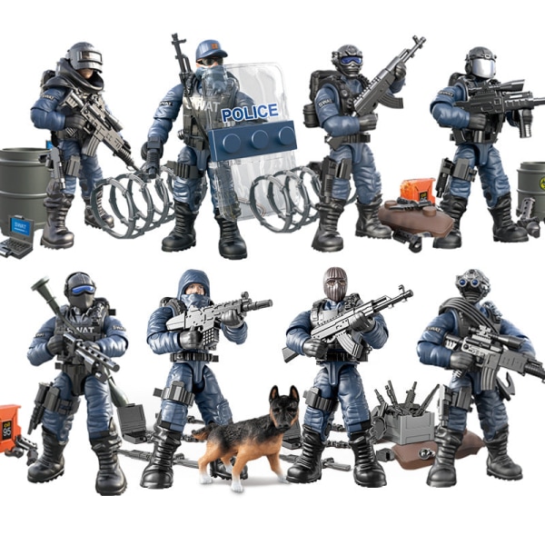 8 st/ set Militär leksak monterad skurk modell Xj822 minifigurer rörlig ledsoldat modell XJ9921