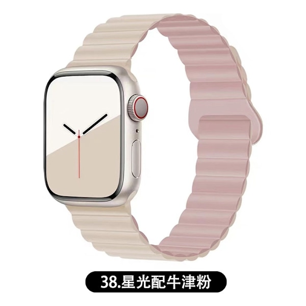 Kellon ranneke Apple Watch iWatch -kelloon Soveltuu: 10. sukupolvi 42mm 38 tähtiloisto Oxford-vaaleanpunaisella