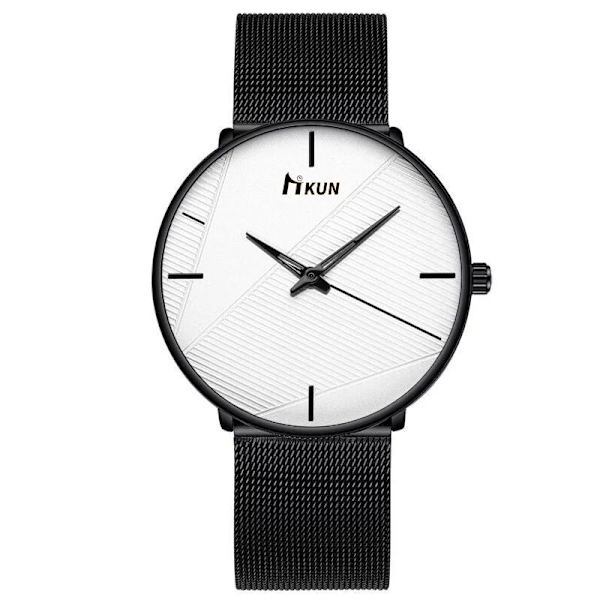Mesh Armbandsur Modetrend Bälte Quartz Klocka Herr Student Black belt