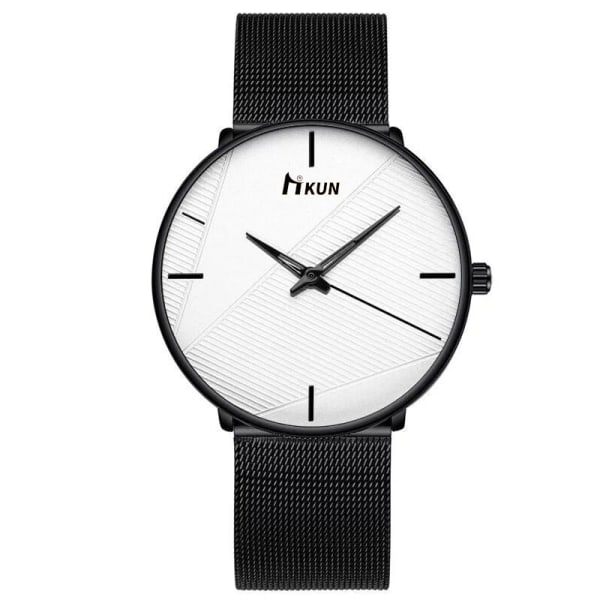 Mesh Rem Ur Mode Trend Bælte Quartz Ur Herre Studerende Black belt rose golden
