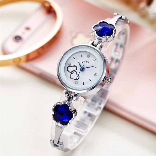 Elektronisk Quartz Dameur Kvinder Mærke Mode Liv Vandtæt Studerende Stålrem Dameur silver streak white diamond