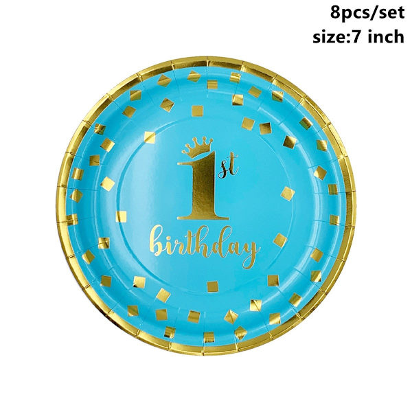 1 stk. Første Bursdag Party Hatter 1. 2. 3. Krone Bursdag Hatter Nummer Én Party Dekor Barn Tilbehør Nyfødt Barn Style 1