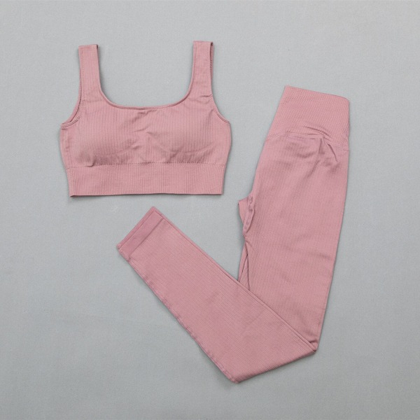 Yoga Set Träningskläder Yoga Leggings och BH för Kvinnor 3 pcs sets khaki L