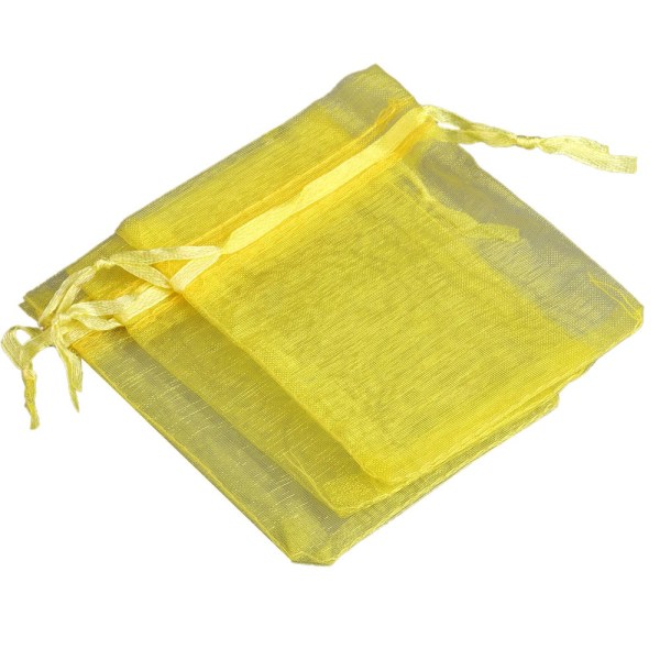 50 st/lot Organzapåsar för smycken 24 färger Dragskopåsar för bröllop Julgodis Presentpåsar Smyckesförpackning Citrine 13x18cm