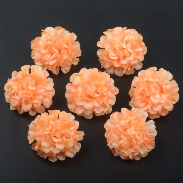100 stk./lot Silke Hortensia Kunstige Blomsterhoder For Bryllup Juledekorasjon DIY Krans Scrapbooking Håndverk Falske Blomster Bean paste