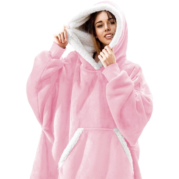 Oversized Hættetrøjer Sweatshirt Kvinder Vinter Hættetrøjer Fleece Kæmpe TV Tæppe Med Ærmer Pullover Oversize Dame Hættetrøje Sweatshirts Red Deer One Size