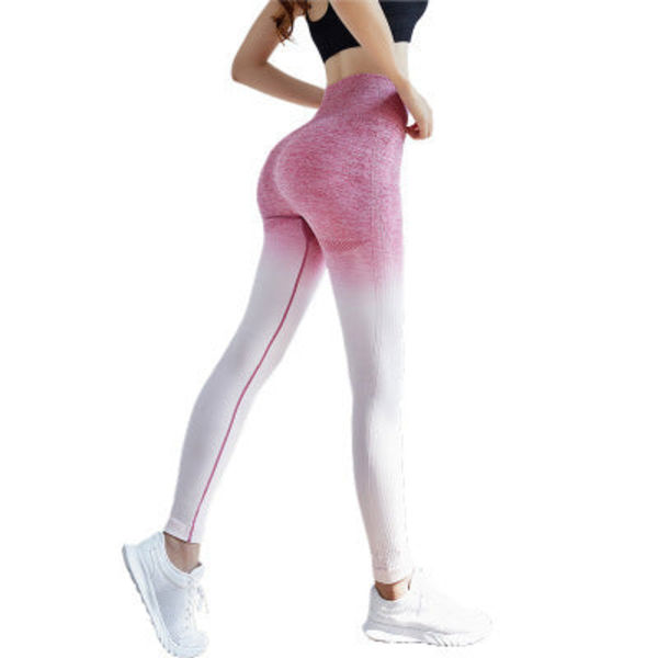 Joogaleggingsit Liukuvärjätyt energia Leggingsit Naiset Treenaus Fitness Juoksuhousut rose red XL