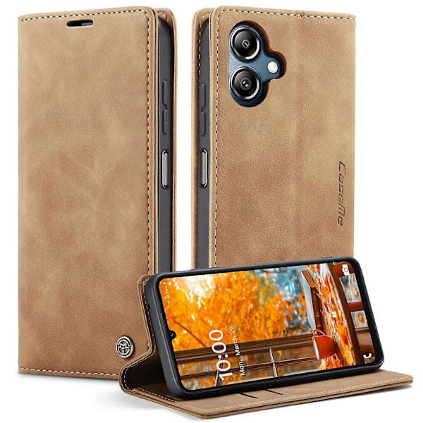 CaseMe 013 Multifunktionellt Horisontellt Flip Läder Telefonfodral Brown For Samsung Galaxy A06
