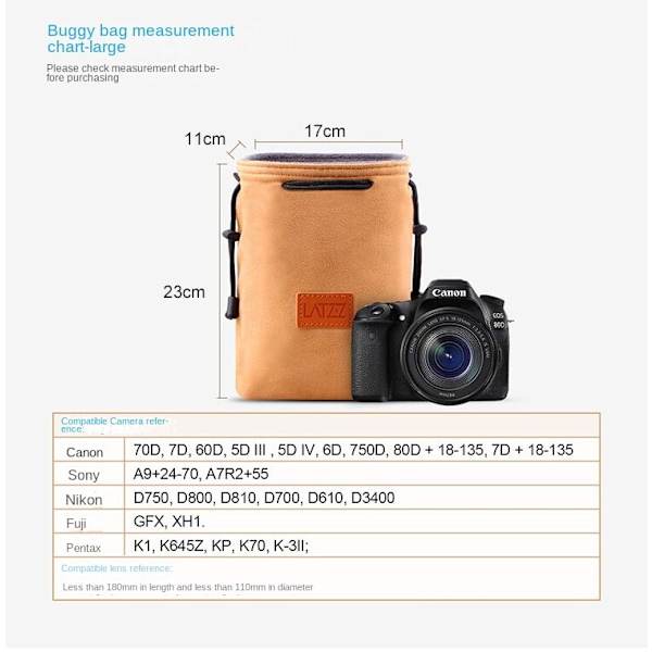 Portabel Fodralväska för Canon Sony Fotografering DSLR Kameraväska Spegellös Kameraväska Linsskydd Buggy Väska Gray medium
