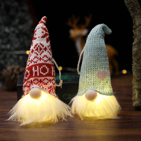 Juledekorasjoner Skog Eldre Anheng med Lys Ansiktsløs Dukke Oppheng Ornamenter Style A