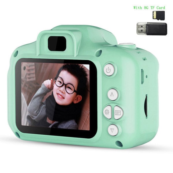 Leke Kamera Foto Digital Bursdagsgave for Gutter og Jenter Green 8G card