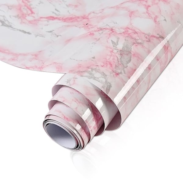 Itseliimautuva marmoritapetti, kuorittavat ja liimattavat tarrat, marmori vaaleanpunainen 40cm x 2m Marble Light Pink 40cm x 2m