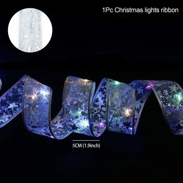 Jouluinen nauhavaloketju Hyvää Joulua Koristeet Kotiin 2023 Joulukoriste Joululahjat Uusi Vuosi 2024 Gold white light 5M 50LED