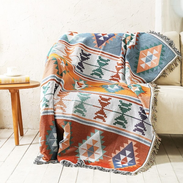 Rutiga Filtar Stickad Nordisk Soffhandduk Sofföverdrag Full Filt Randig Rums Sängfilt för Heminredning cobertor manta C 90X150cm