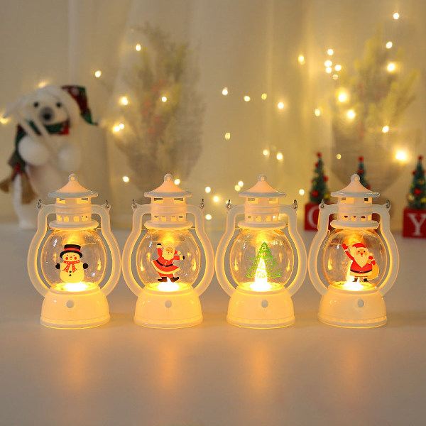 LED Jouluvalot Myrskylyhty Joulupukki Lumiukko Navettalyhty Kannettava Lamppu Joululahja Koristeet Christmas tree