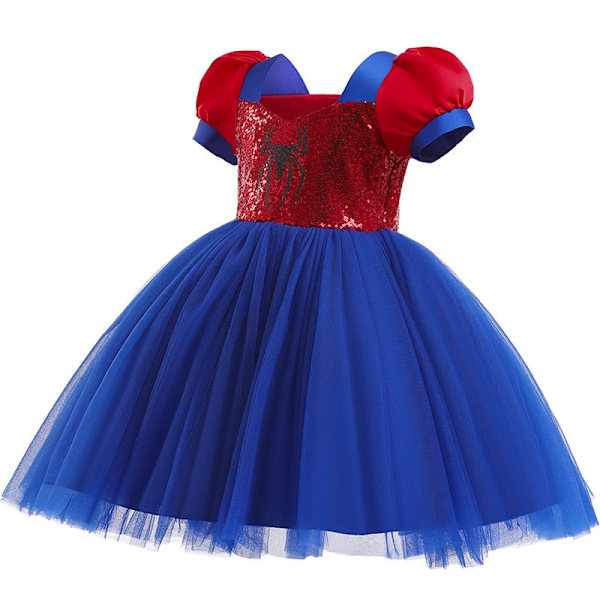Disney Hämähäkkimies Cosplay Asut Prinsessamekko Tytöille Paljetit Hämähäkki Verkko Tutu Mekot Lapsille Syntymäpäivä Halloween Juhlat 7-8Y Tag-140 Spiderman only dress