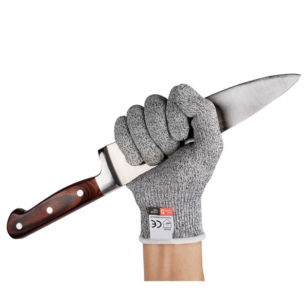 1 par HPPE Køkkenhavearbejde Håndbeskyttende Handsker Slagter Kød Hakning Arbejdshandsker Votter Dame Herre handsker Dropshippin black L 2 Pair