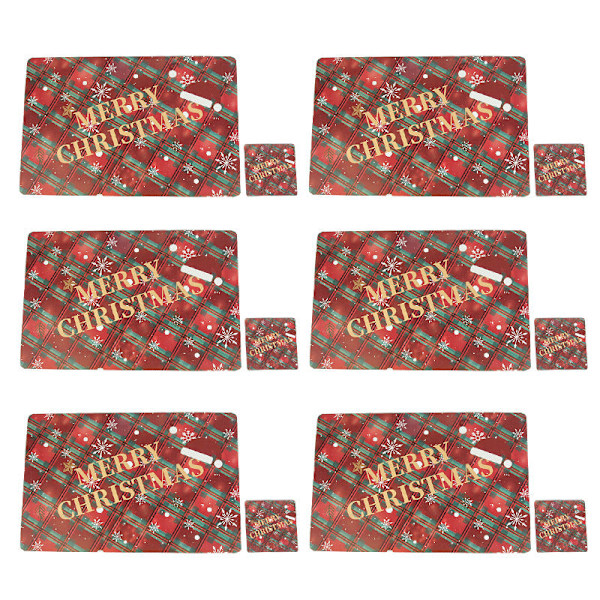 Juledekoration Kreativ Jul PVC Tryk Bordmåtte Kopmåtte Hver 6 Pakke 12 stk Christmas snowflake