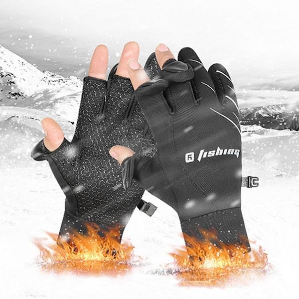 Nya Vinterhandskar Motorcykel Skidhandskar Klätterhandskar Utomhus Cykling Vattentäta Anti-halk Plysch Tjocka Varma Vantar Handskar För Män XL-black 19-23cm
