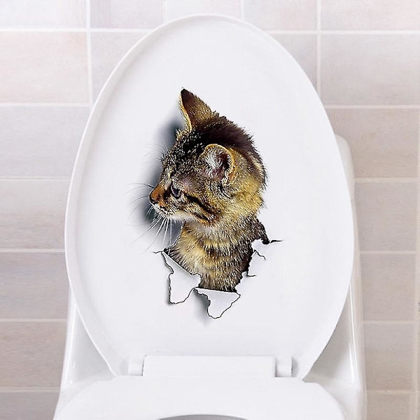 2 3D Katte Bakgrunnsbilde For Dekorering av Baderom Toalett Stue