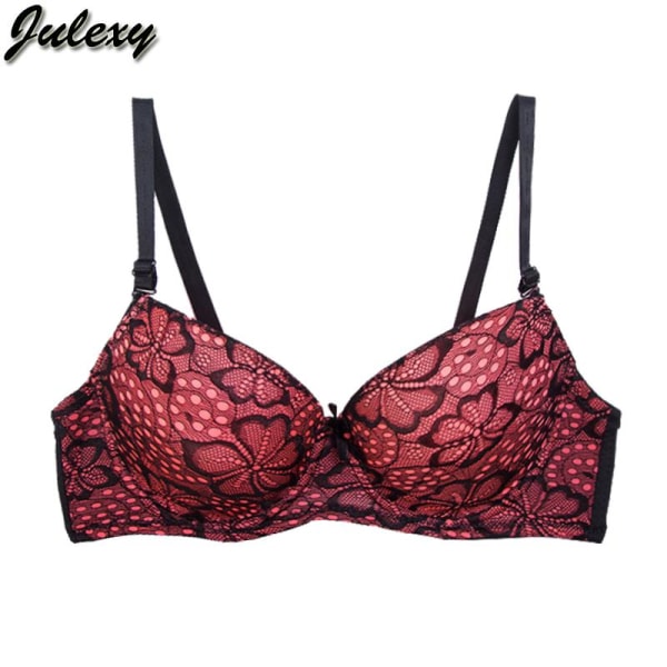 Sexig BC 75 80 85 90 95 100 Kvinnor BH Storstorlek Underkläder Kvinna Bysthållare Spets Push Up Bralette Red 90B