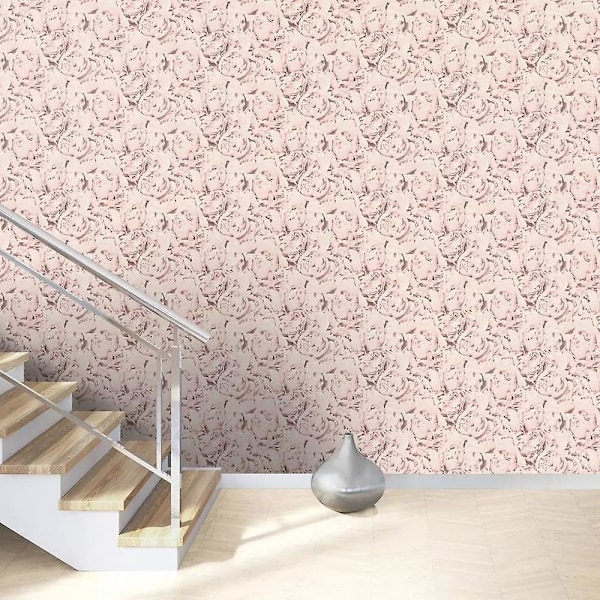 Rasch Blommig Rosé Blush Rosa Tapet