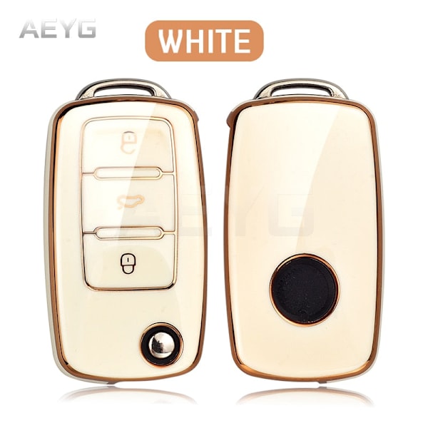 Fashion TPU Bilnyckelfodral Fullt Skydd För Bora Polo Tiguan Jetta Passat B5 B6 B7 Golf Beetle för Skoda Octavia Gray only case