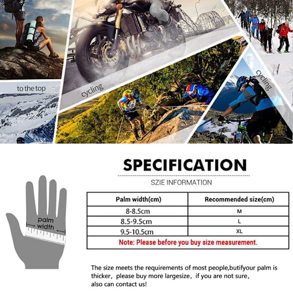 100% vedenpitävät pyöräilyhanskat talvi miehet urheilu kokosormi lämpö pyörä moottoripyörä skootteri MTB maantiepyörä hanskat GOL115 BLA L