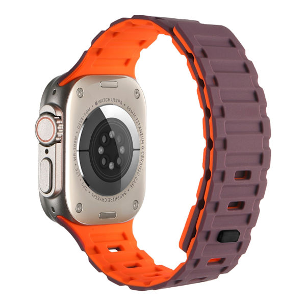 Kellon ranneke Apple Watch iWatch 38/40/41mm Marjanpunainen oranssilla