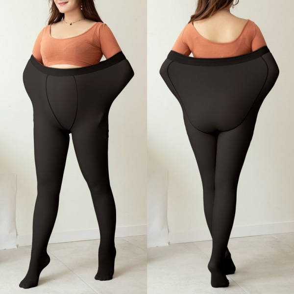 Plus-kokoiset talviset naisten sukkahousut lämpökerrastoa, läpikuultavat sukkahousut, naisten lämpimät leggingsit, feikki-sukkahousut, fleece-trikoot, ihoa imitoiva efekti skin half feet 90g (15-20 Celsius)