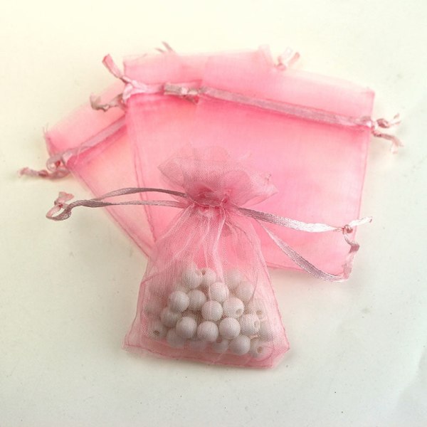 50 stk. gjennomsiktige chiffon organza-poser til jul, Halloween, bryllup, bursdagsfest, godteri, gaveesker, smykkeemballasjeposer Sky Blue 13x18cm