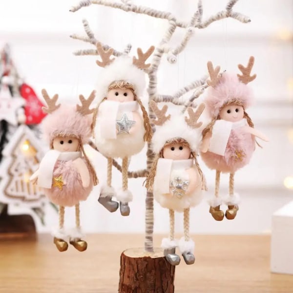 Engle Dukke Julepynt Glædelig Jul Dekorationer til Hjemmet Guirlande Juletræspynt Navidad Jul 2023 Nytår 2024 4 Christmas Ornaments