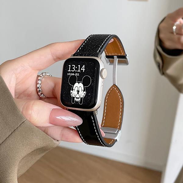 Urrem til Apple Watch iWatch til 1/2/3 42mm Læder Magnetisk Spænde - Athens Sort